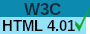 Hinweis auf WWW-Konsortium (W3C) und HTML 4.01-Standard